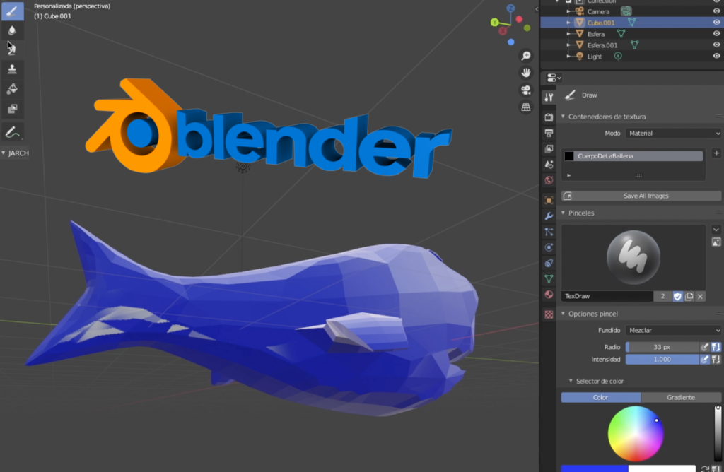 BLENDER: Ballena y su mundo